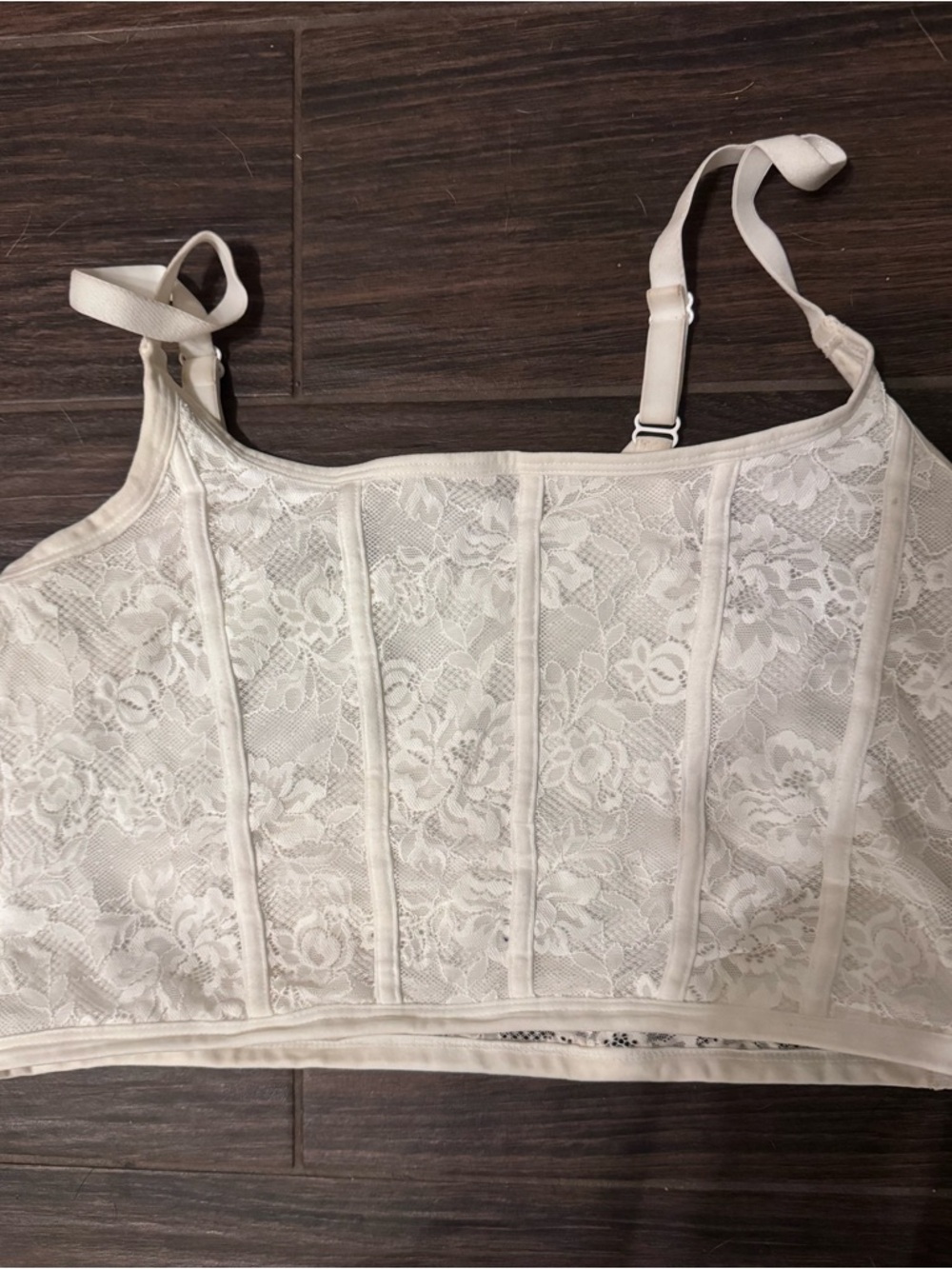 Colsie White Lace Longline Bralette